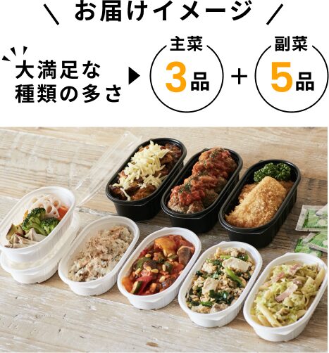 ツクリオお届けイメージ、2人世帯におすすめ、週3食プラン(4人前×3食) #ブログ #ツクリオ